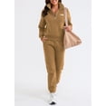 thumbnail image 3 of SHEWIN Sweatsuits for Women 2 Piece Outfits Fleece Lined Jogging Suit Sweatsuit Tracksuit Jogger Sets 1/4 Zipper Collar Pullover Tops and Sweatpants with Pockets, 3 of 5