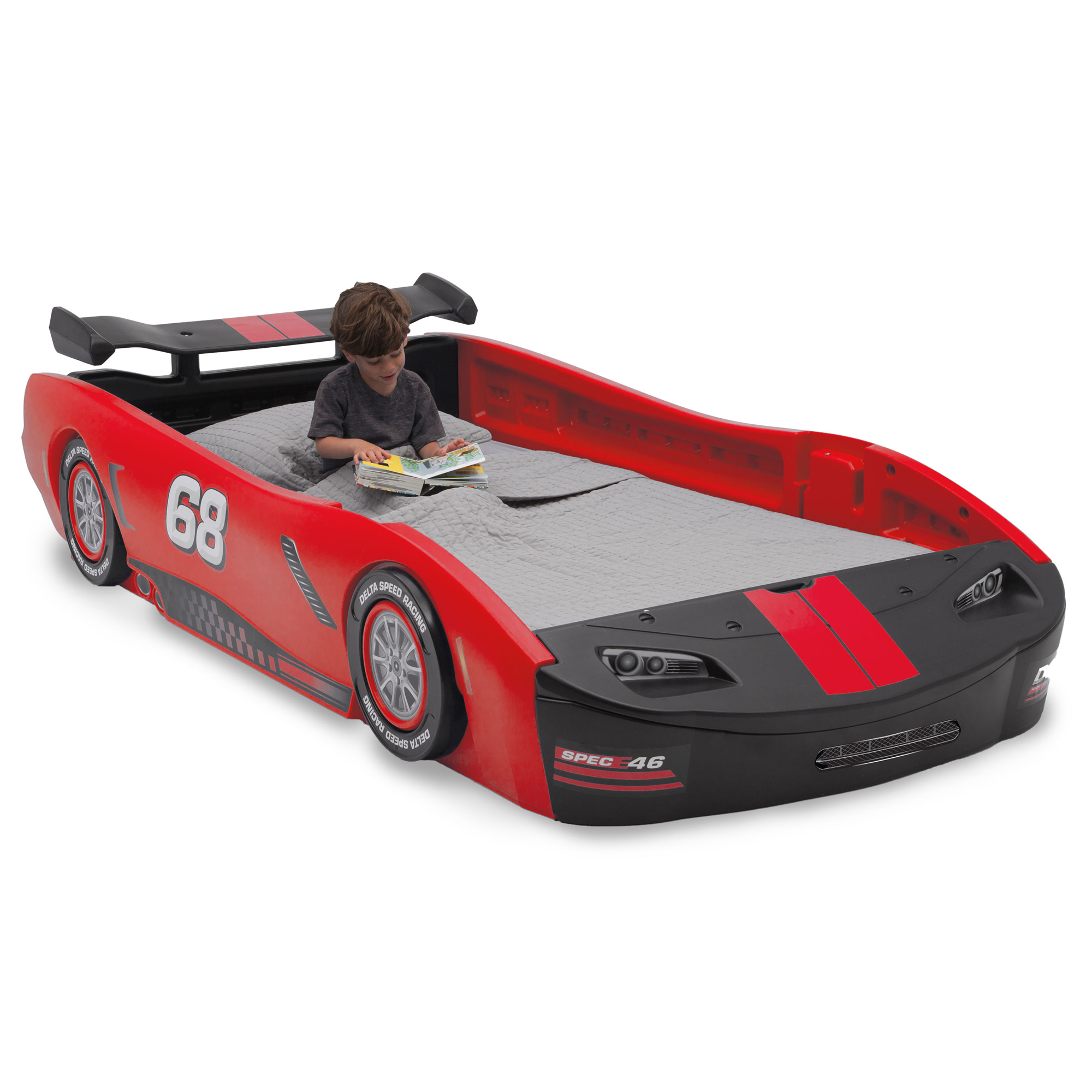 Delta Children Turbo Race Car Twin Bed, Red - image 5 of 9