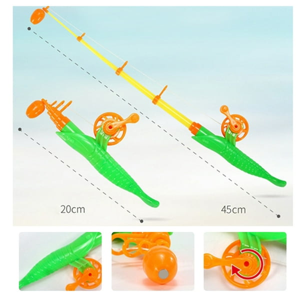 Nobrand Fishing Game Toy Set Magnetic Creative Fishing Bath Toy Water Toy For Kids Multicolor