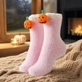thumbnail image 6 of Halloween Mid Calf Sleep Socks for Women Coral Fleece Plush Warm Fuzzy Socks with Festive Detail Ultra Soft Cozy for Indoor Cold Weather and Nighttime Relaxation Purple, 6 of 6