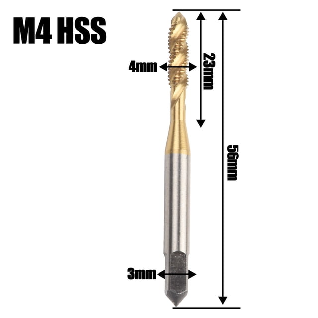 BTOER 1PCS Metric Hss Spiral Fluted Machine Screw Tap M 3 M 4 M5 M6 M8 Spiral Pointed Taps Tapping Thread Forming Taps