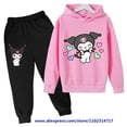 thumbnail image 4 of Hello Kitty-chándal informal para bebé, sudaderas con capucha Kuromi para niño y niña, pantalones largos, conjuntos de 2 uds., traje deportivo para niño, conjuntos de ropa y pantalón, 4 of 5