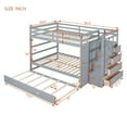 thumbnail image 3 of Harper & Bright Designs Full Over Full Bunk Bed with Trundle and Stairs, WoodBunk Beds with Storage Drawers and Guardrail for Adults, Gray, 3 of 13