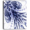 thumbnail image 2 of Symmetrical Dark Blue Fractal Flower - Floral Canvas Art Print, 2 of 3