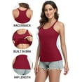 thumbnail image 4 of Attraco Women's Tank Tops with Shelf Bra Racerback Workout Yoga Top Cotton Undershirt, 4 of 8