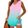 thumbnail image 2 of Bovxnpu Womens Plus Size Tops, Women Summer V Neck T Shirts Casual Loose Trendy Sleeveless Basic Tee XL, 2 of 6