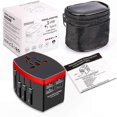 thumbnail image 5 of Global Travel Adapter with 4-in-1 USB Ports, Compact and Durable Design for International Use, Black, 5 of 5