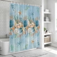 thumbnail image 6 of Beach Coastal Blue Shower Curtain, Waterproof Shower Curtains for Bathroom, Nautical Shell Starfish Coral Summer Washable Fabric Bathtub Curtain Set Bath Decor with 12 Hooks Extra Long 72"x96", 6 of 8