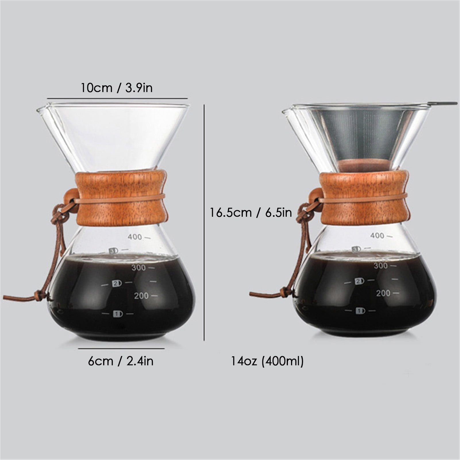 Coffee Gator Pour Over Coffee Maker-14 oz Paperless, Portable,Drip Coffee  Brewer