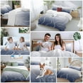 thumbnail image 5 of Ombre Blue Stripes Bedding Duvet Cover Set Queen Size 4 Pieces Striped Lines Waves Gradient Bedding Set with Zipper Closure, 1 Comforter Cover 90x92 Inches 1 Flat Sheet & 2 Pillow Cases, 5 of 7