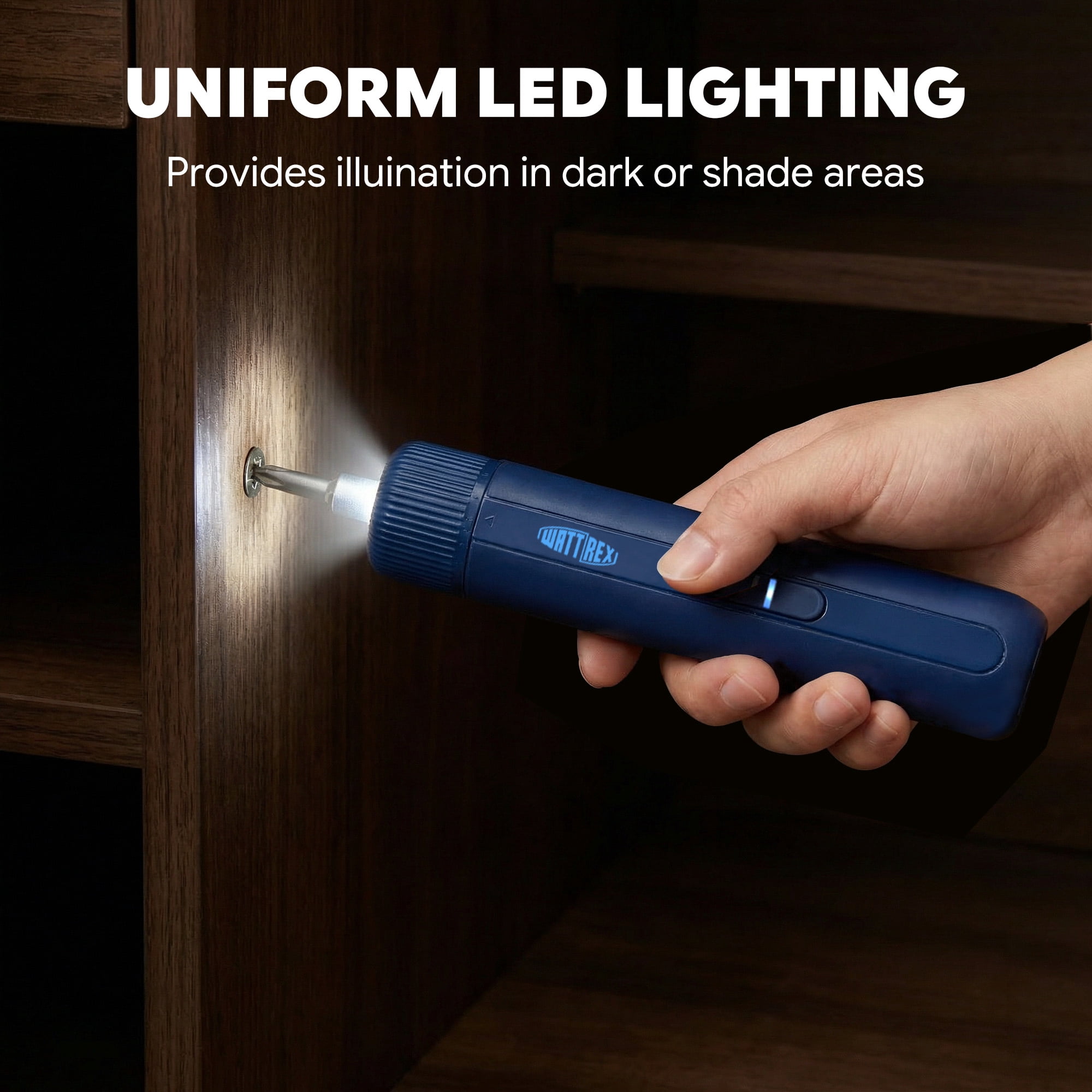Wattrex 4V Electric Screwdriver Set, 4 Torque Settings, LED Light, 24 S2 Bits, Type-C Rechargeable, 2200mAh for DIY & Home Repair