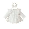 thumbnail image 5 of XINXIAOO Clothes Comfortable Long Sleeve Bodysuits Romper with Bow Headband Outfits Baby Girl 6-9 Months Baby Girl Clothes, 5 of 9