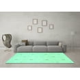 thumbnail image 3 of Ahgly Company Machine Washable Indoor Rectangle Solid Turquoise Blue Modern Area Rugs, 5' x 7', 3 of 4