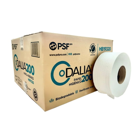 Papel Higiénico en Bobina Dalia 200 Tissue Eco Hoja Doble Blanca 12 Rollos