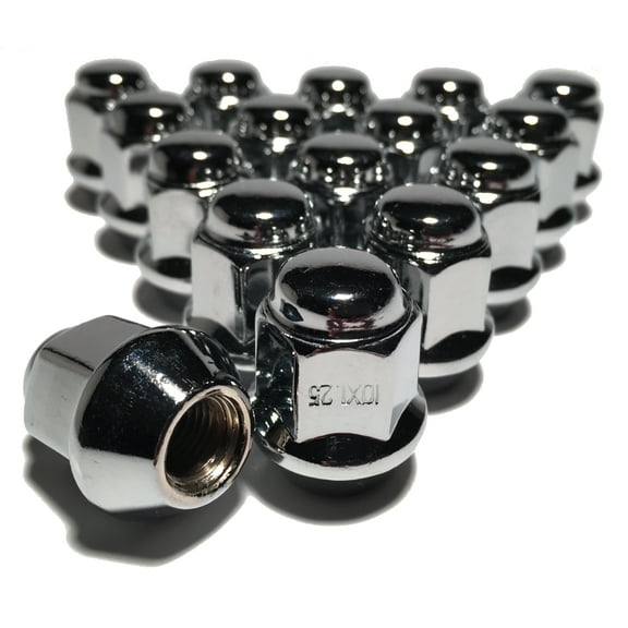 16 Chrome Tapered Base 10x1.25 Lug Nut Set 17mm Hex ATV UTV Yamaha Honda Suzuki