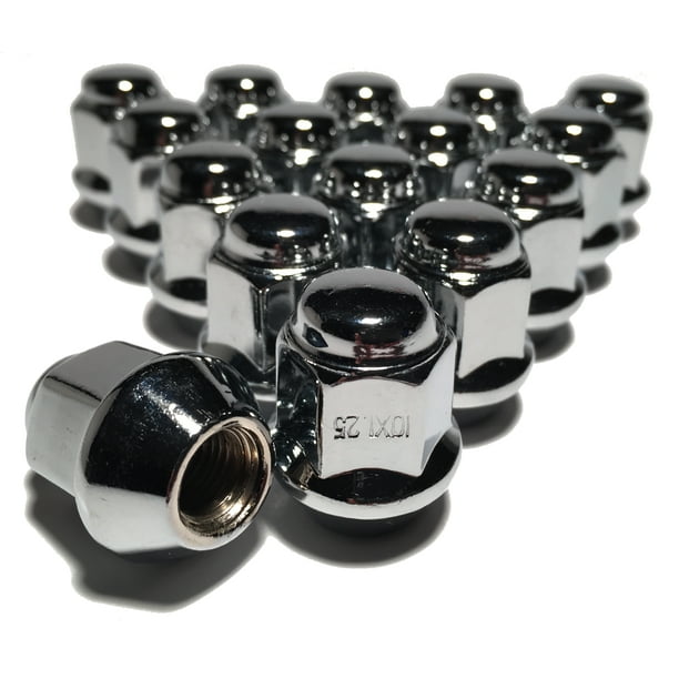 16 Chrome Tapered Base 10x1.25 Lug Nut Set 17mm Hex ATV UTV Yamaha