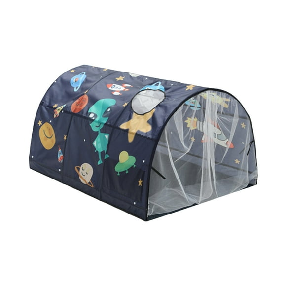Maoww Glow In Dark Play Tents With String Lights Flags Curtains Indoor Dream Tunnel A