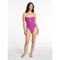 thumbnail image 3 of Time and Tru Women's and Women's Plus Cut Out Bandeau One Piece Swimsuit, Sizes XS-3X, 3 of 6