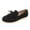 Black, variant on XIMIN Women's Flock Mid Heel Business PU Leather Loafers Work Casual Shoes Soft Sole Slip-On Cute Bowknot Ballerina Flats Lightweight Comfortable Fall Causal Shoes Walking