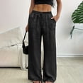 thumbnail image 2 of DHFJKG Metallic Pants For Women Glitter Drawstring Waist Loose Fit Wide Leg Trousers Summer Going Out Clothes Stylish Trousers, 2 of 7