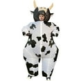 thumbnail image 2 of Inflatable Cow Costume  Cosplay Party Holiday Halloween Parade Carnival Suit Jumpsuit Fun Party Fancy Dress,Adults 4'11"-6'3",Cow, 2 of 7