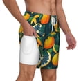 thumbnail image 2 of Kdxio Fresh Orange Print Men'S Swim Trunks With Compression Liner 7 Inch Inseam Quick Dry Swim Shorts, 2 of 7