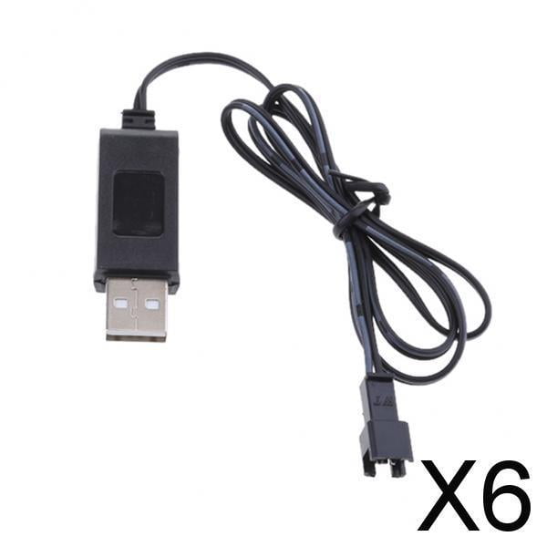 Cargador de Batería de Litio USB 6x 3,7 V Baoblaze con Enchufe SM para Juguetes RC