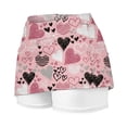 thumbnail image 5 of CPNG Girls Skorts High Waist Athletic Skirts with Shorts Little Girl Casual Heart Print High Waisted Stretchy Sporty Skorts, 5 of 7