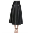 thumbnail image 4 of IROINNID Elastic Waist tail Skirts For Women Fashion Leather Skirt High Waist Skirt Solid Color Skirt, 4 of 8