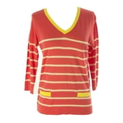 Women's Petite 3/4 Sleeve Button Back Sweater