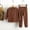 Coffee, variant on IVEYRTF Toddler Kids Solid Color Ribbed Homewear Set Thermal Long Sleeve Fall Winter Comfortable 2 Piece Cotton Outfit for Children 1-7 Years(Coffee,2 Years)