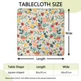 thumbnail image 2 of Pioneer Flower Floral Print Pattern Square Fitted Tablecloth with Elastic Edge,Square Table Cover,Washable Elastic Table Cover for Home Kitchen Party Decor 36"x36", 2 of 6