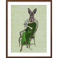 thumbnail image 2 of Art.com Lady Bella Rabbit Taking Tea Art Print by Fab Funky, Brown Frame Wall Art, 23" x 29", 2 of 5