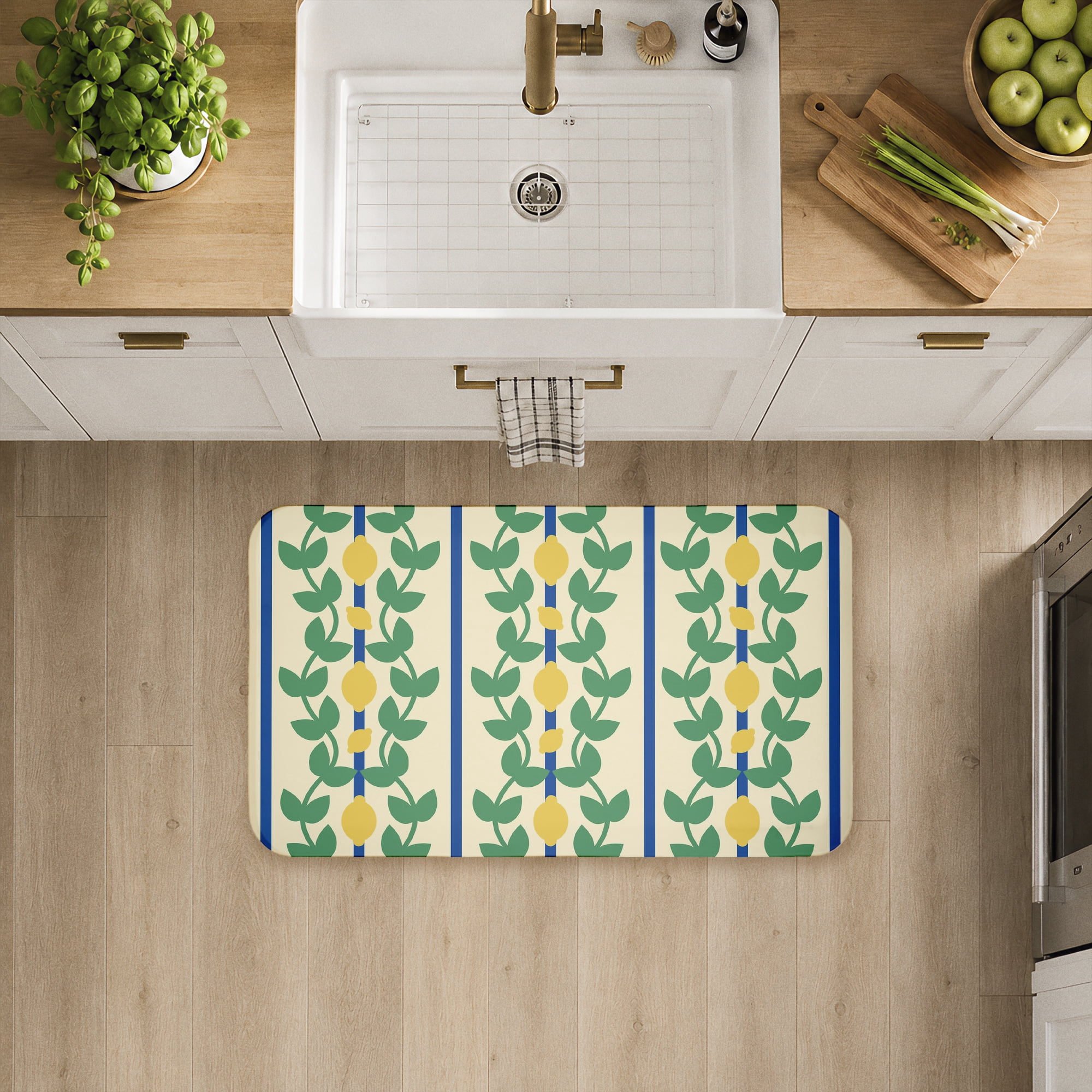 Stupell Industries Lemon Vine Pattern Printed Anti-Fatigue Floor Mat, design by Lil' Rue