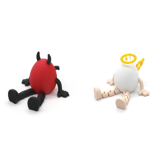 3D Printed Articulated Easter Egg with Movable Arms & Legs, Flexible Easter Egg Figure, Easter Basket Stuffers, Home Desk Decor, Fun Easter Gifts 6PC