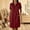 Red, variant on QUNYINEY Short Sleeve Summer Dresses for Women Plus Size Midi Casual Black Faux Cotton Linen Shirt Dress Loose Fit Collared with Pockets Button Dresses