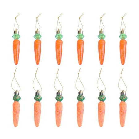 

Etereauty 12Pcs Plastic Carrot Shape Hanging Pendant Easter Party Hanging Ornaments Creative Layout Decorative Props Party Supplies