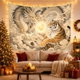 thumbnail image 3 of Traditional Serpentine Dragon with Tiger Facing Each Other, Mystical Fantasy for Space Lovers, Galaxy Room Decor, Housewarming Gift, Tapestry Wall Hanging for Bedroom and Dorm, 3 of 7