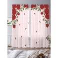 thumbnail image 3 of Red Roses Valentine's Day Sheer Curtains 84 Inch Length 2 Panels Set, Spring Floral Romantic Botanical Voile Window Treatment Curtains Sheers Drapes for Bedroom/Living Room/Kitchen 52"x84"x2, 3 of 7