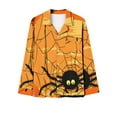thumbnail image 5 of Enjoytime Halloween Women Pajama Sets Vintage Printed Long Sleeve Button Down Blouses Casual Pants Loungewear Loose Soft Comfy Sleepwear, 5 of 5