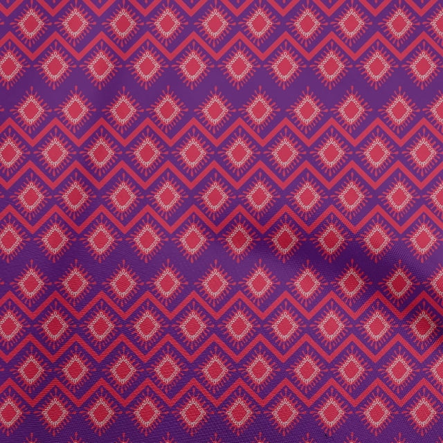 oneOone Polyester Spandex Purple Fabric Abstract Craft Projects Decor Fabric Printed By The Yard 56 Inch Wide