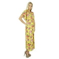 thumbnail image 3 of Bimba Women Long Cotton Custom Kaftan White Floral Night Wear Classic Caftan Dress, 3 of 4
