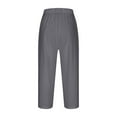 thumbnail image 6 of QATAINLAV Linen Pants Women Lightweight Summer Casual Straight Capri Pants Elastic High Waisted Legs Split Cropped Trousers with Pockets Gray S Prime By Hour, 6 of 8