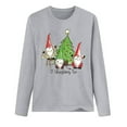 thumbnail image 4 of pimelu Christmas Shirts Christmas Tops for Women Trendy Christmas Gnomes Print Graphics Pullover Blouses Xmas Ladies Loose Crewneck Long Sleeve Tshirts, 4 of 4