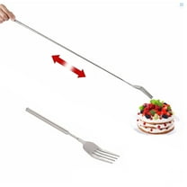 HZCrisp Extendable Stainless Steel Fork, 8.7 to 25.4 Inch Telescopic Adjustable Dinner Fork for BBQ, Dessert, Fruit, Party and Kitchen Use