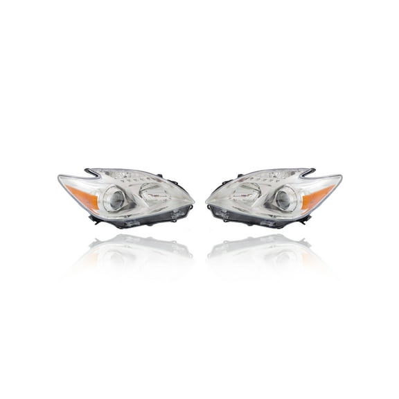 Headlight - Cooling Direct Fit/For 12-15 Toyota Prius - Halogen Type, Left Driver   Right Passenger Set Pair Both, CAPA Certified - 8113047520, 8117047520