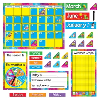 Eureka Dr. Seuss Calendar Bulletin Board Set – Jumbo Classroom Calendar With Weather Chart