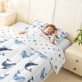 thumbnail image 3 of jejeloiu Watercolor Whale Twin Comforter Sets,Ocean Animal Print Bedding Set For Boys,Blue White,Polkadot Reversible,2pcs,1 Comforter and 1 Pillowcase, 3 of 7