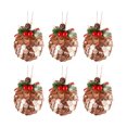 thumbnail image 1 of Bewildely 6 piezas bolas de Navidad Navidad chimenea pared techo colgante Año Nuevo atmósferas decoración colgante interior relleno Kits de decoración para fiestas Tipo 2 Bewildely HA070115-02, 1 of 6