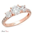 thumbnail image 6 of 2.02 ct Brilliant Round Cut Genuine Cultured Diamond SI1-SI2 I-J 18K Rose Gold Three-Stone Promise Wedding Statement Engagement Designer Ring size 8.5, 6 of 7